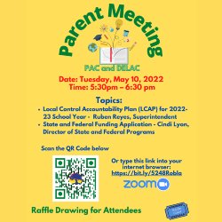 PAC and DELAC meeting flyer